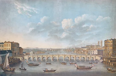 Ansicht der Westminster Bridge, graviert von Pierre Michel Alix, 1799